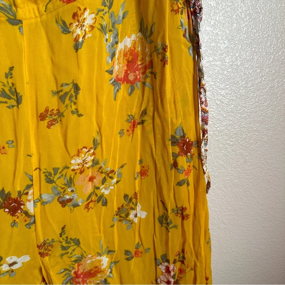 Free People Georgia Jumpsuit Sz Large Floral Print NWT‎